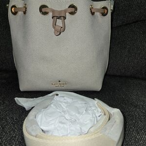 Kate Spade Beige and Gold Bucket Bag